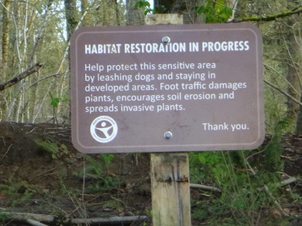 Signage: Habitat Restoration in Progress